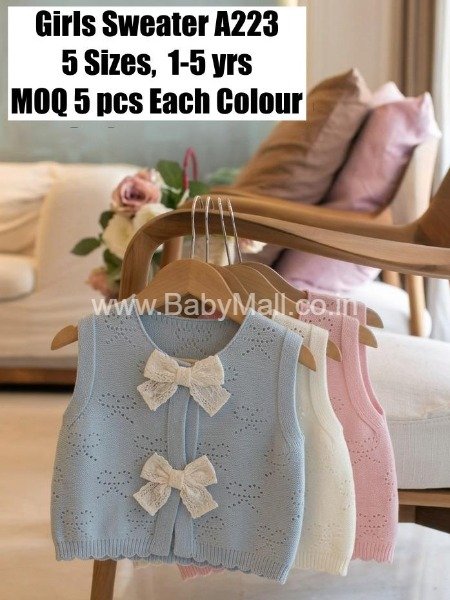 Cut Sleeve Sweater Imported Cream & Sea Green || Item No:A223